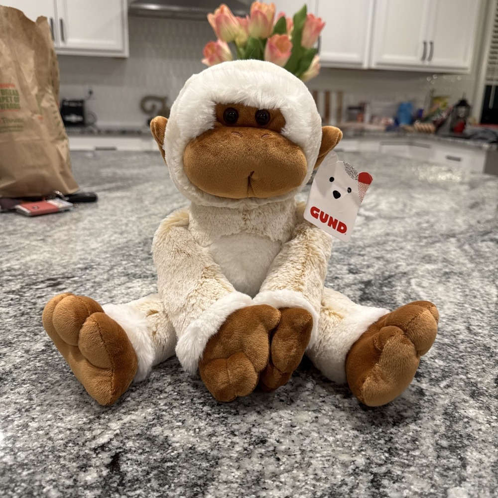 GUND Tilly‎ The Monkey Plush Premium Stuffed Animal Cream/Brown 15"